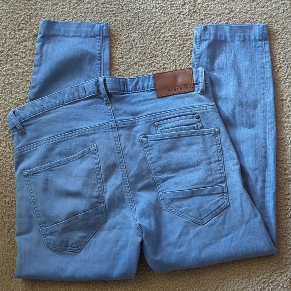 Reserved by Fine Denim Light Wash Denim Button Fly Jeans Size 36W 34L